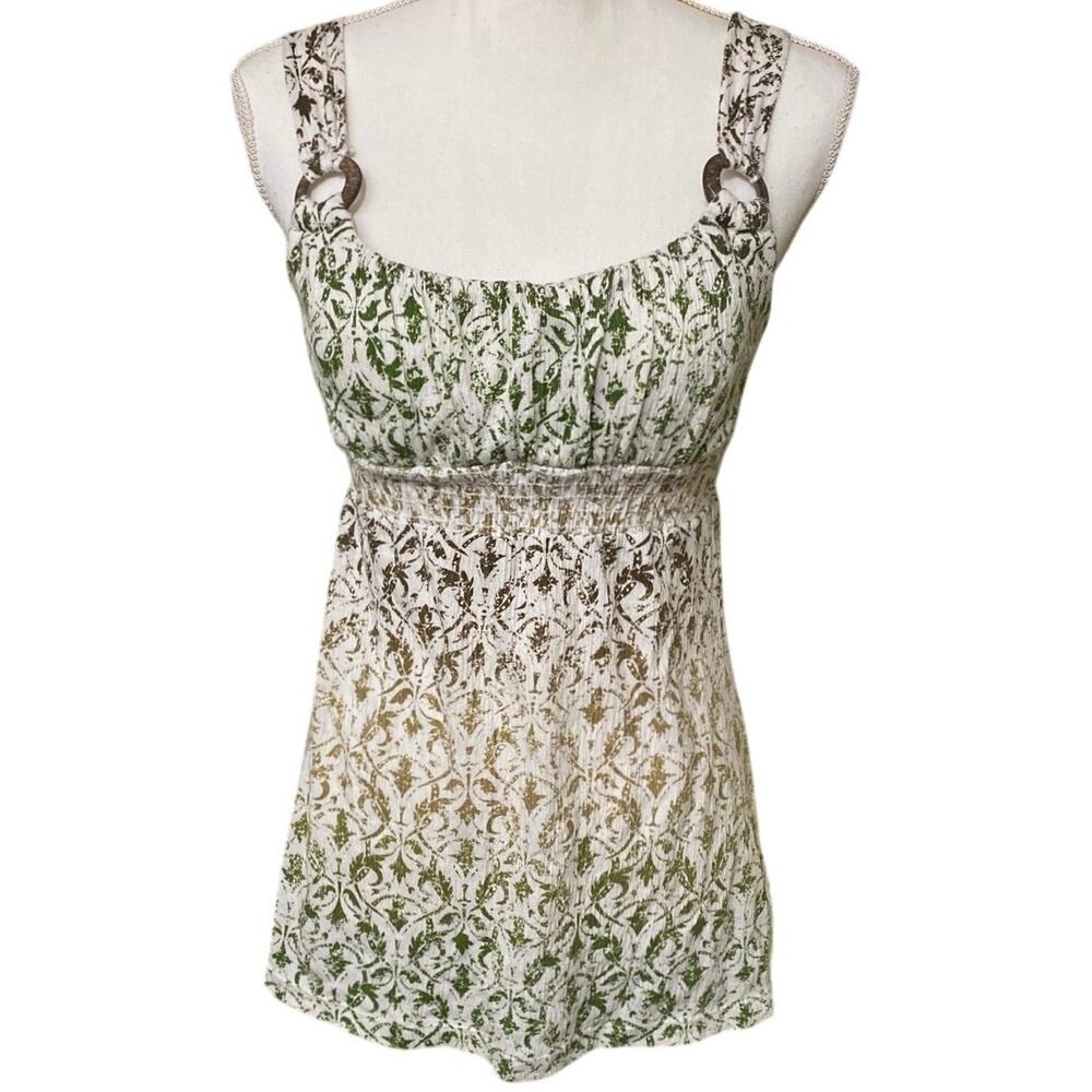 Y2K Tank Top Self Esteem O Ring Sz XSmall Babydoll Floral Boho Fairy CottageCore